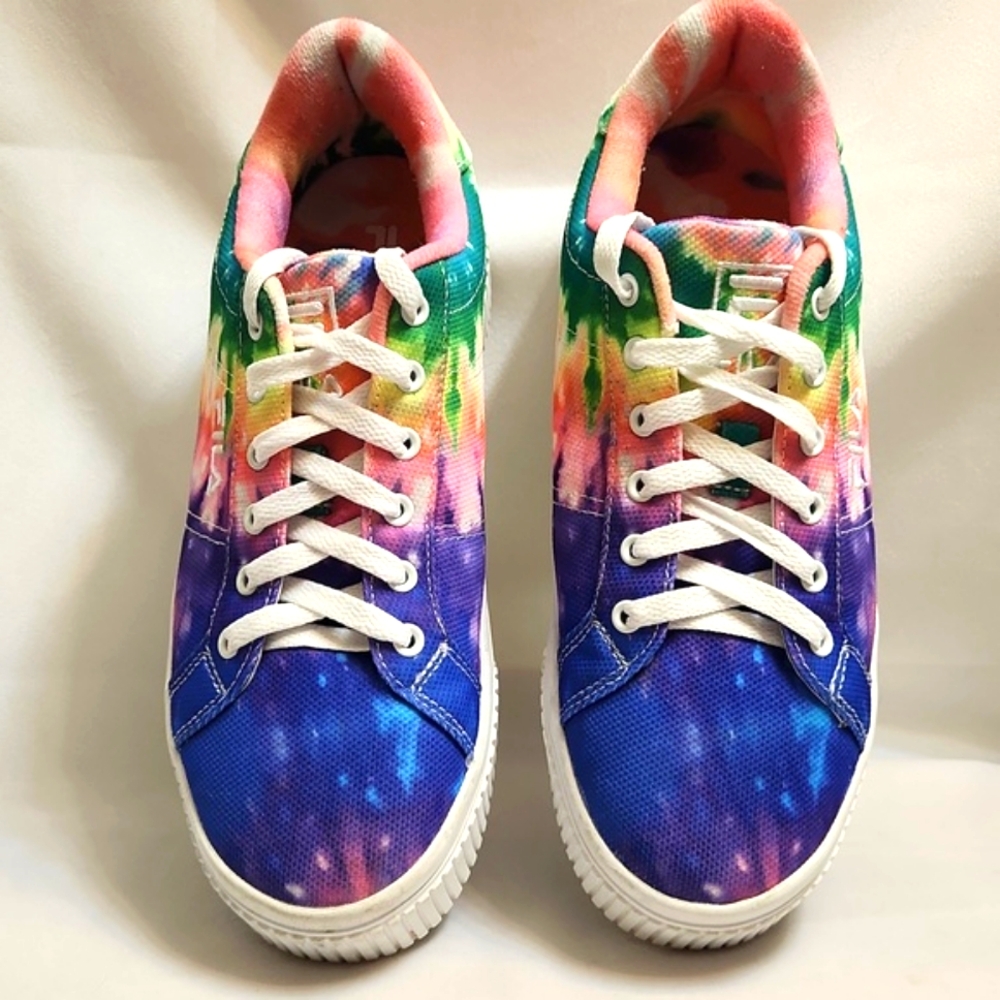 Fila Tie-Dye Panache Sandblast Colorful Rainbow Platform Sneakers (W Size 9) - Picture 9 of 15